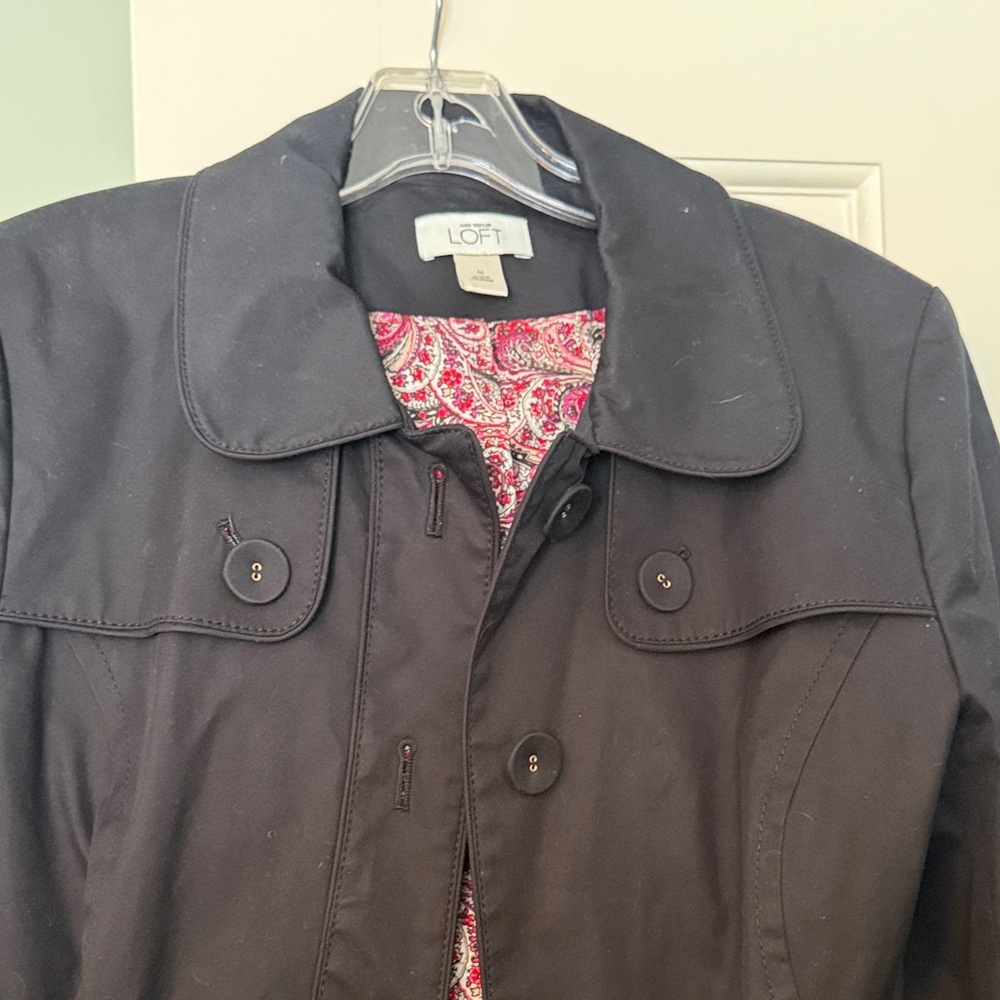 LOFT Women's Black Trench Coat